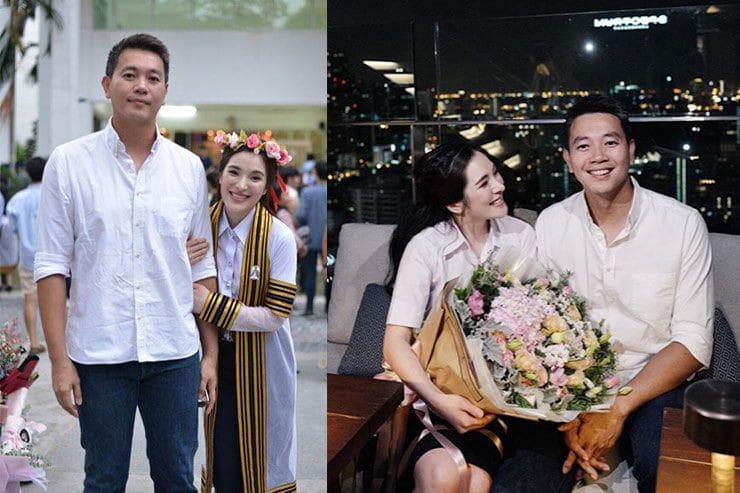 “ปันปัน” เปิดตัวแล้ว แฟนหนุ่มพร้อมกับดอกไม้ช่อโต